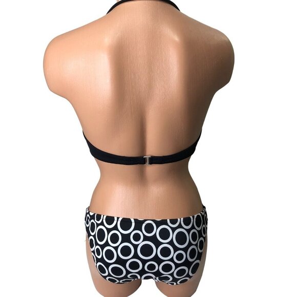 VICTORIA'S SECRET BLACK WHITE 2 PIECES SWIMSUIT SMALL NEW - Picture 2 of 9